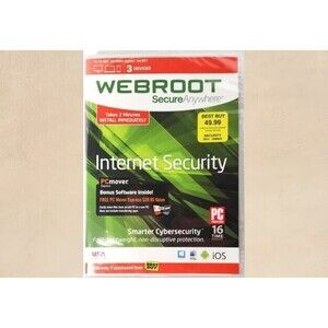 Webroot Secure Anywhere Internet Security 3 Devices for PC/MAC/Mobile NEW SEALED
